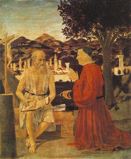 Piero della Francesca St Jerome and a Donor France oil painting art